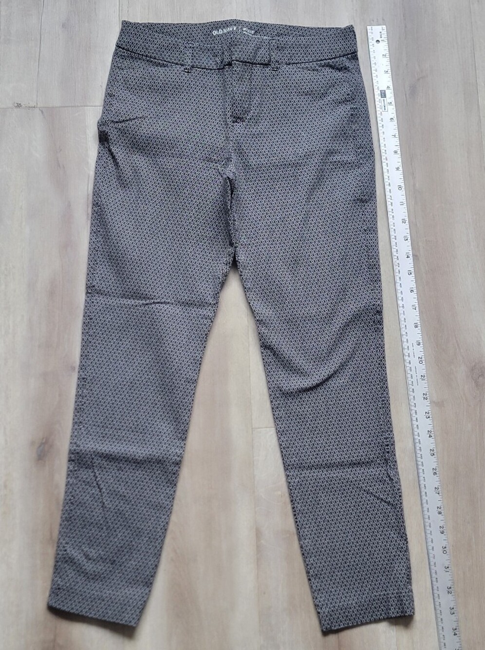 Old Navy Black & White Microprint Slim Ankle Pants